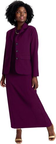 Jessica London Women's Plus Size 2-Piece Stretch Crepe Single-Breasted Maxi Jacket Dress in Saudi Arabia