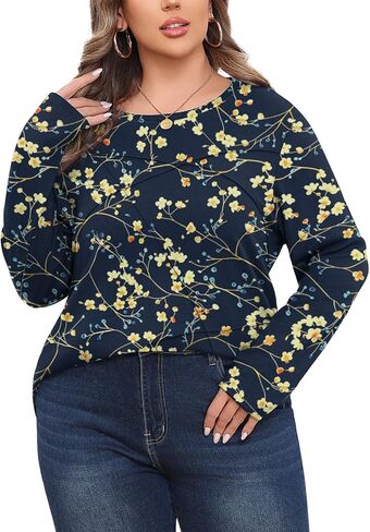 Lastshe Plus Size Fall Long Sleeve Tops for Women Loose Casual Tunic Shirts Pleated Fashion Lightweight Sweaters 2025 in Kuwait