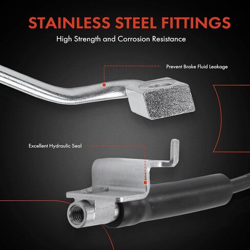 A-Premium Front Driver Brake Hydraulic Hose Compatible with Select Ford Models - For Mustang 2015 2016 2017 2018 2019 2020 2021 - Replace# FR3Z2078K in Saudi Arabia