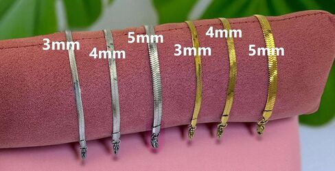 18K Gold Over Herringbone Bracelet Anklet for Women, 18k Gold PVD Coating Yellow Herringbone Ankle Bracelet - Everyday Wear Non-Tarnish, Waterproof Sweatproof Dainty Bracelet for Men Women in Kuwait