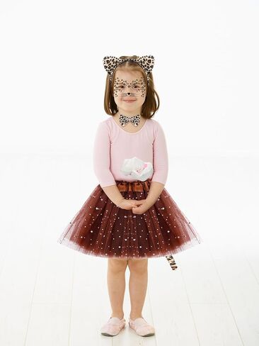 Eurzom 2 Set Cat Costume Set for Kids Include Cat Ear Headband Tutu Skirt Bowtie Paw Gloves Tail Girl Cosplay for Halloween in Saudi Arabia