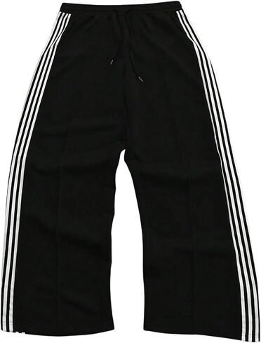 GORGLITTER Men's Stripe Barrel Pants Y2k Wide Leg Workout Sweatpants Baggy Casual Athletic Trousers Streetwear in Saudi Arabia