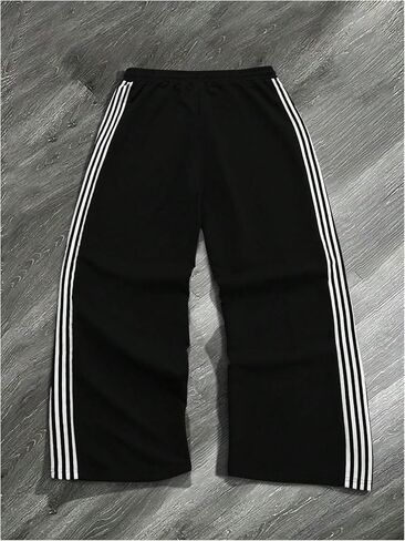 GORGLITTER Men's Stripe Barrel Pants Y2k Wide Leg Workout Sweatpants Baggy Casual Athletic Trousers Streetwear in Saudi Arabia