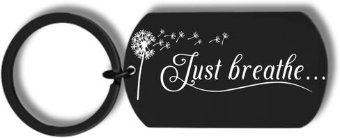 Just Breathe Stainless Steel Engraved Keychain in Saudi Arabia