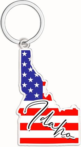 Idaho Souvenirs Keychain With Key Ring - American Flag Keychain, Key Holder For Gifts,Souvenirs From Usa,Spot M in Saudi Arabia