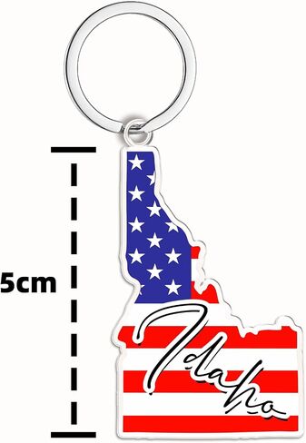 Idaho Souvenirs Keychain With Key Ring - American Flag Keychain, Key Holder For Gifts,Souvenirs From Usa,Spot M in Saudi Arabia