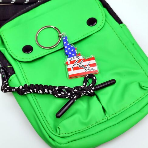 Idaho Souvenirs Keychain With Key Ring - American Flag Keychain, Key Holder For Gifts,Souvenirs From Usa,Spot M in Saudi Arabia