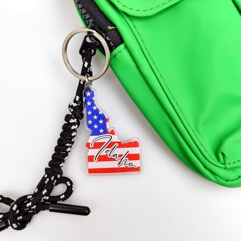 Idaho Souvenirs Keychain With Key Ring - American Flag Keychain, Key Holder For Gifts,Souvenirs From Usa,Spot M in Saudi Arabia