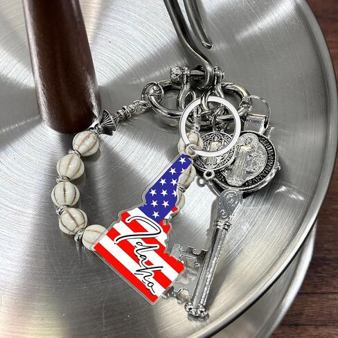 Idaho Souvenirs Keychain With Key Ring - American Flag Keychain, Key Holder For Gifts,Souvenirs From Usa,Spot M in Saudi Arabia