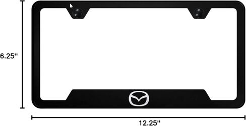 Au-TOMOTIVE GOLD Laser Etched Logo Cut-Out License Plate Frame for Mazda (Black) in Saudi Arabia