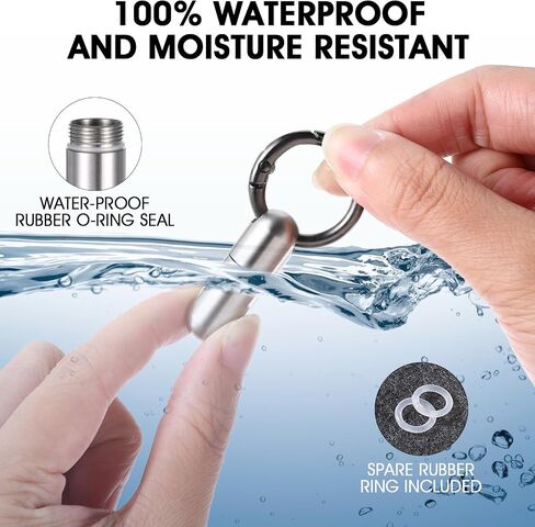 Small Keychain Pill Holder Stainless Steel Waterproof Container Tiny Portable Pill Case Organizer for Travel Purse Pocket Mental Box with Keyring for Outdoor Camping(2 Compartment) in Saudi Arabia