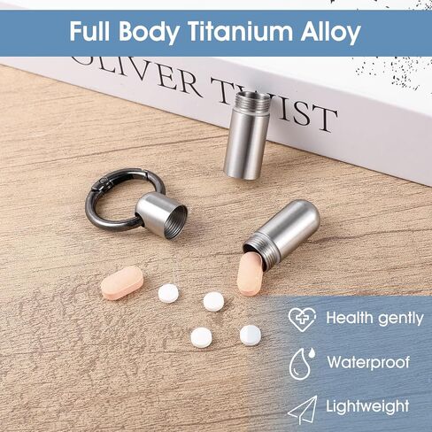 Small Keychain Pill Holder Stainless Steel Waterproof Container Tiny Portable Pill Case Organizer for Travel Purse Pocket Mental Box with Keyring for Outdoor Camping(2 Compartment) in Saudi Arabia