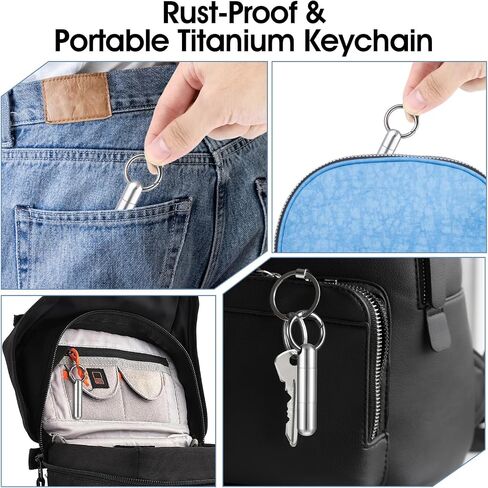 Small Keychain Pill Holder Stainless Steel Waterproof Container Tiny Portable Pill Case Organizer for Travel Purse Pocket Mental Box with Keyring for Outdoor Camping(2 Compartment) in Saudi Arabia