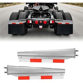 VEVOR الكروم مستقيم الربيع محملة الطين رفرف الشماعات، 2-1 / 2 "الترباس تباعد Mudflap الشماعات لشبه الشاحنات، 1 زوج الثقيلة شبه شاحنة الطين رفرف مجموعة شماعات مع لوحات الألومنيوم العاكسة، الفضة in Saudi Arabia