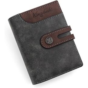 Card Wallet For Men Slim Smart Wallet Minimalist Front Pocket with ID Window (Dark Brown) in Saudi Arabia