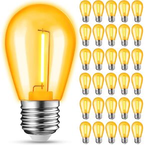 30-Pack Colored String Light Bulbs, S14 LED Replacement Bulbs for Outdoor String Lights, Patio Light Bulbs, 1W E26 Base for Christmas Halloween,Holiday Lighting,Home Decor in Kuwait