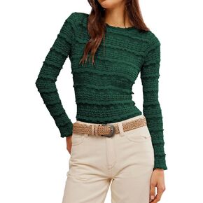 Womens Slim Fit Lace Mesh Top Mock Neck Long Sleeve See Through Shirt Blouses Tops Fall Outfits 2025 in Kuwait