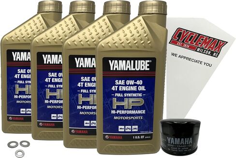 طقم تغيير الزيت Yamalube 0W40 الاصطناعي بالكامل متوافق مع 2009-2014 Yamaha FX Nytro XTX Snowmobile in Saudi Arabia