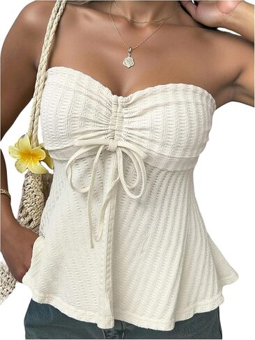 المرأة BOWKNOT الرباط حمالة أنبوب الأعلى بلا أكمام العصابة Babydoll قمم ليلة خارج الزي in Kuwait