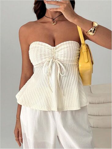 المرأة BOWKNOT الرباط حمالة أنبوب الأعلى بلا أكمام العصابة Babydoll قمم ليلة خارج الزي in Kuwait