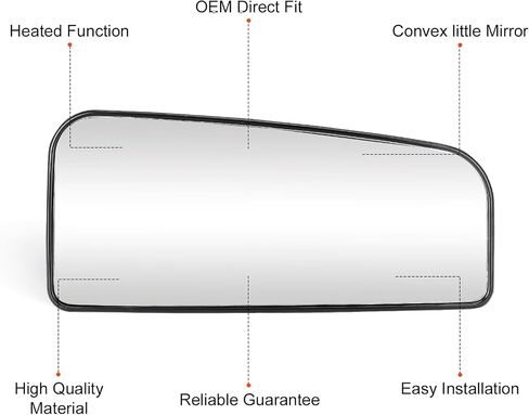 Driver Left+Passenger Right Side Lower Mirror Glass Replacement for 2015-2020 Ford F150, 2017-2020 F250 F350 Super Duty F450 F550 Tow Mirror Glass without Auto-Dimming Blind Spot in Saudi Arabia