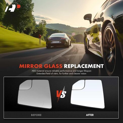 A-Premium Left Driver Side Non-Heated Mirror Glass with Backing Plate - Compatible with Ford F-150 F150 2015-2020 - Exterior Side View Flat Mirror with Spotter Glass in Saudi Arabia