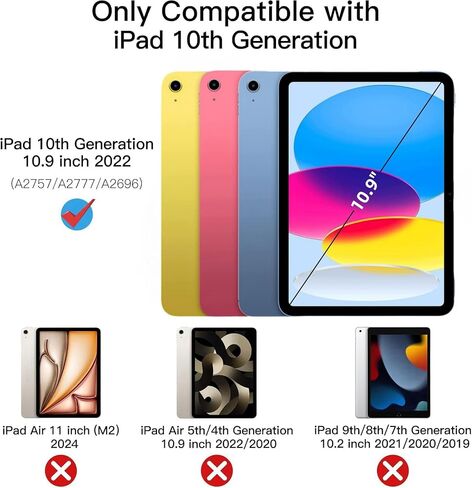 حالة لـ iPad (A16) الجيل الحادي عشر 11 بوصة (2025) ، الجيل العاشر 10.9 بوصة (2022) ، TPU خفيفة الوزن ورقيقة ، مع واقي مصد الهواء ، مضاد للخلع ، مقاوم للأثر المقاوم للصدمة ، واضحة ، واضحة in Kuwait