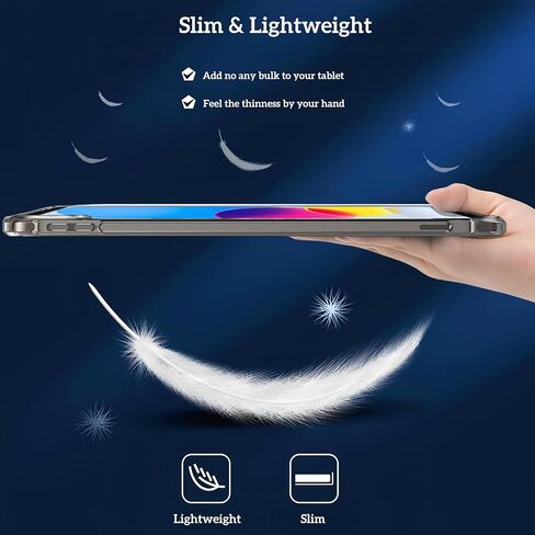 حالة لـ iPad (A16) الجيل الحادي عشر 11 بوصة (2025) ، الجيل العاشر 10.9 بوصة (2022) ، TPU خفيفة الوزن ورقيقة ، مع واقي مصد الهواء ، مضاد للخلع ، مقاوم للأثر المقاوم للصدمة ، واضحة ، واضحة in Kuwait