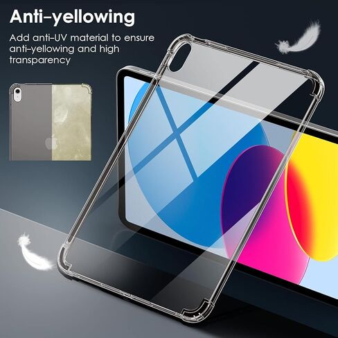 حالة لـ iPad (A16) الجيل الحادي عشر 11 بوصة (2025) ، الجيل العاشر 10.9 بوصة (2022) ، TPU خفيفة الوزن ورقيقة ، مع واقي مصد الهواء ، مضاد للخلع ، مقاوم للأثر المقاوم للصدمة ، واضحة ، واضحة in Kuwait