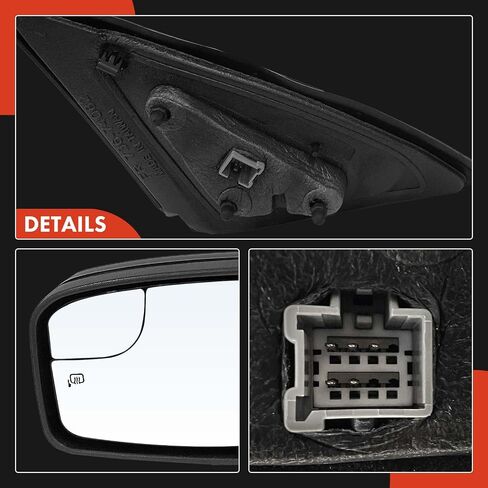 A-Premium Driver Side Power Door Mirror - Compatible with Ford Fusion 2011-2012 - Heated, Non-Folding, Black Smooth Outside Rear View Mirror w/Blind Spot Glass - Replace# BE5Z17683CA in Saudi Arabia
