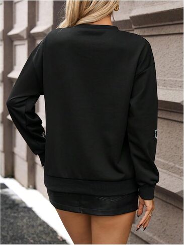 GORGLITTER المرأة القوس حجر الراين البلوز الخريف عادية كم طويل Crewneck هالوين فضفاض المتضخم البلوز 2025 in Saudi Arabia