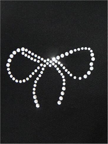 GORGLITTER المرأة القوس حجر الراين البلوز الخريف عادية كم طويل Crewneck هالوين فضفاض المتضخم البلوز 2025 in Saudi Arabia