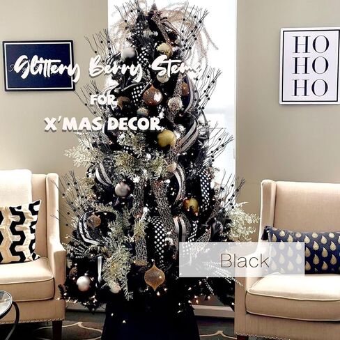 10Pcs Artificial Glitter Berry Stems, White Christmas Decoration Twisted Glittery Twigs, Christmas Tree Picks, Branches for Xmas Decor Small Vase Holiday Wedding Party (15.8 Inch) in Kuwait