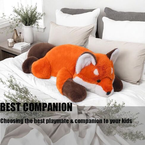 Cute Fox Plush Pillow, Kawaii Plushies Red Fox Stuffed Animals, Cuddle Foxes Plush Pillow for Kids & Girls (25.5in) in Saudi Arabia
