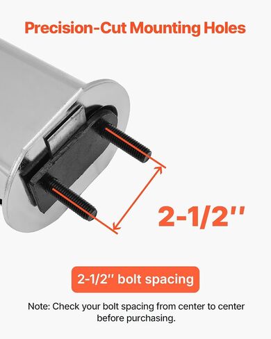VEVOR Chrome Straight Spring Loaded Mud Flap Hangers, 2-1/2" Bolt Spacing Mudflap Hangers for Semi Trucks, 1 Pair Heavy Duty Semi Truck Mud Flap Hanger Set with Aluminum Reflective Plates, Silver in Saudi Arabia