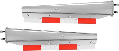 VEVOR Chrome Straight Spring Loaded Mud Flap Hangers, 2-1/2" Bolt Spacing Mudflap Hangers for Semi Trucks, 1 Pair Heavy Duty Semi Truck Mud Flap Hanger Set with Aluminum Reflective Plates, Silver in Saudi Arabia