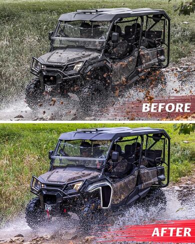 SAUTVS Front Fender Flares Compatible with Honda Pioneer 1000-3 1000-5 1000-6 2016-2025 Accessories, Extended Wider Front Mud Guards Mud Flaps, Easy Installation, Full Protection in Saudi Arabia