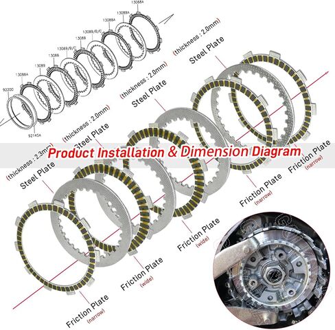 طقم القابض متوافق مع كاواساكي نينجا 400 EX400 Z400 ER400 2018-2024 OEM #13087-0585 13187-0033 in Saudi Arabia