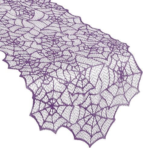 Halloween Table Runner, 18 X 72 Inch Black Lace Spider Web Table Runner, Spider Web Halloween Decorations Halloween Table Decor, Small Table Runner Halloween Table Runners 72 Inches Long Desk Decor in Saudi Arabia