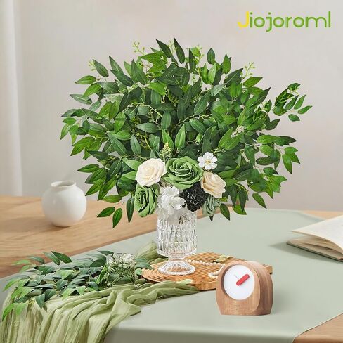 Artificial Italian Ruscus Greenery Stems, Faux Green Leaf Garland Branches Hanging Greenery Spray for Wedding Bouquet,Arch,Table Centerpieces， Balloon Arch and Home Decor (24) in Saudi Arabia