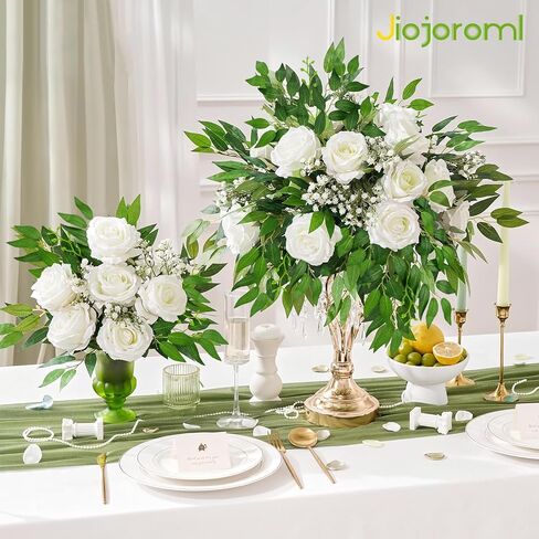 Artificial Italian Ruscus Greenery Stems, Faux Green Leaf Garland Branches Hanging Greenery Spray for Wedding Bouquet,Arch,Table Centerpieces， Balloon Arch and Home Decor (24) in Saudi Arabia