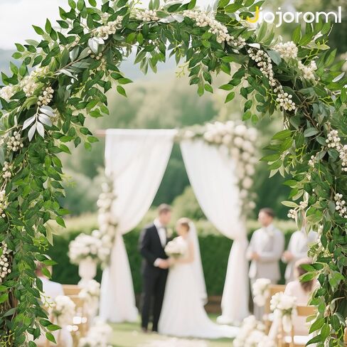 Artificial Italian Ruscus Greenery Stems, Faux Green Leaf Garland Branches Hanging Greenery Spray for Wedding Bouquet,Arch,Table Centerpieces， Balloon Arch and Home Decor (24) in Saudi Arabia