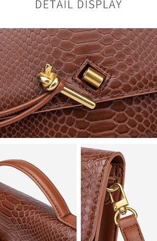 Women’s Fashion Crocodile Pattern Shoulder Bags, Leather Crossbody Bags, Woven Evening Handbags with Adjustable Strap in Saudi Arabia
