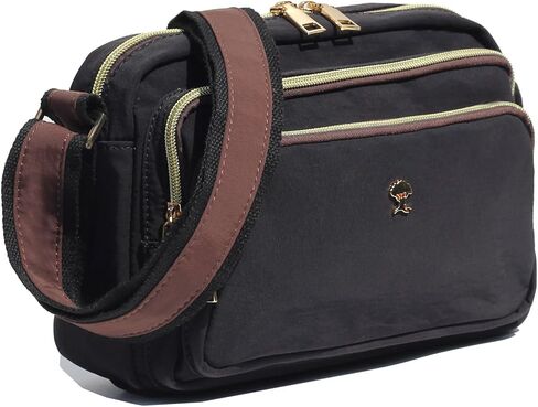 ESVAN Triple Zip Crossbody Bags for Women Fashion Ladies Purse Multi-Pocket Handbags Messenger Shoulder Bag in Kuwait
