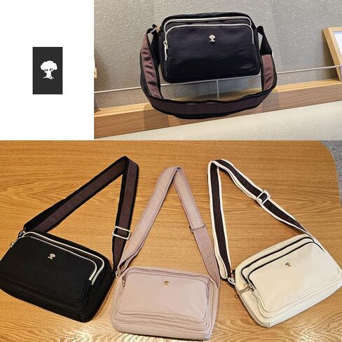 ESVAN Triple Zip Crossbody Bags for Women Fashion Ladies Purse Multi-Pocket Handbags Messenger Shoulder Bag in Kuwait