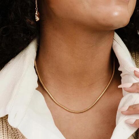 Ettika Gold Chain Necklace Women. Chain Necklaces For Women,18K Gold Plated. Classic Snake Chain Necklace. Jewelry in Saudi Arabia