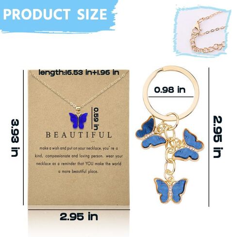 Birthday Christmas Gifts for Women Cute Butterfly Pendant Necklaces Gift for Daughter Granddaughter Friends in Saudi Arabia