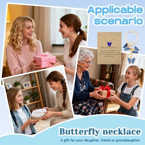Birthday Christmas Gifts for Women Cute Butterfly Pendant Necklaces Gift for Daughter Granddaughter Friends in Saudi Arabia