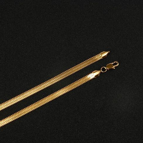18K gold necklace, women's collarbone accessories, solid mesh snake chain necklace, gift for women in Saudi Arabia