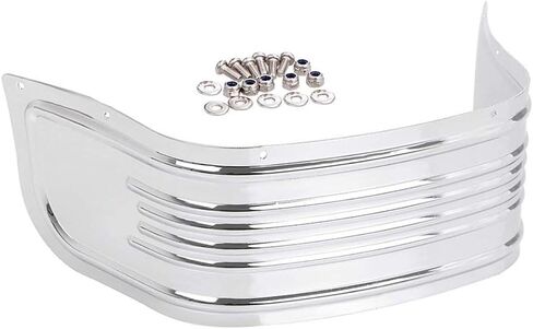 MACHSWON Front Fender Skirt Trim, Front Ribbed Fender Trim Skirt, 1980-2013 Compatible with Harley Touring Road King Electra Street Glide, Chrome Silver in Saudi Arabia